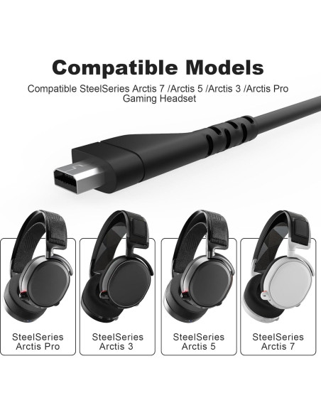 Cable de audio de reemplazo SteelSeries Arctis 1.5m