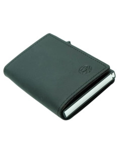 Billetera Pacer Go de Cuero Genuino RFID para Air Tag - Negro