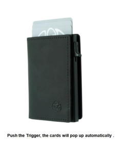 Billetera Pacer Go de Cuero Genuino RFID para Air Tag - Negro 2