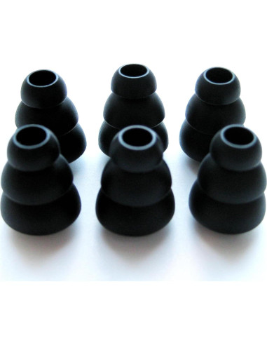 6 Puntas de Oído Negras Suaves NICKSTON para Auriculares