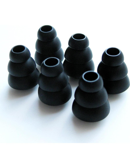 6 Puntas de Oído Negras Suaves NICKSTON para Auriculares