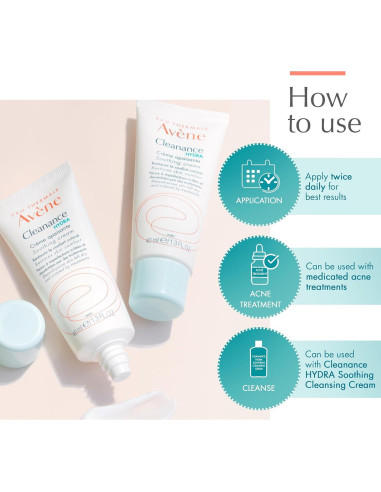 Crema Hidratante Calmante Avne Cleanance HYDRA 36.8 g