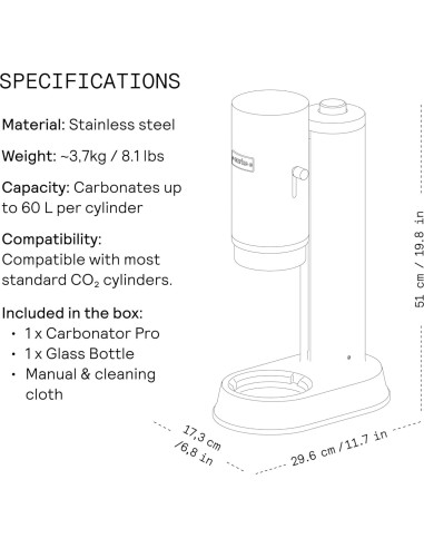 Aarke Carbonator Pro - Máquina de Agua Carbonatada 700 mL