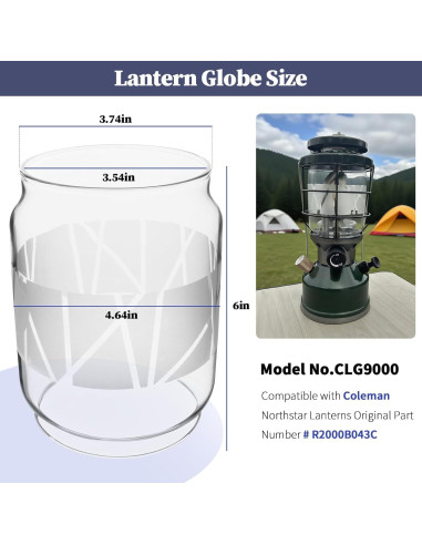 Globo de Linterna de Vidrio Borosilicato Coleman Northstar