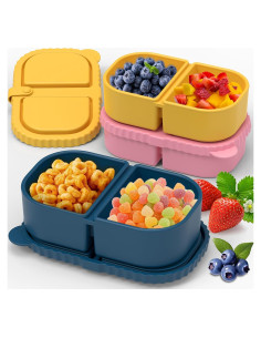 Paquete de 3 Contenedores de Silicona ICEROYCE para Snacks