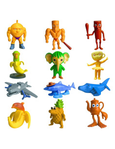 12 Figuras de Juguete Italianas Brainrot - Adornos de Memes