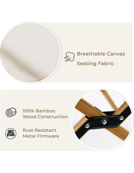 Paquete de 2 Sillas de Camping Plegables Bathonly Beige