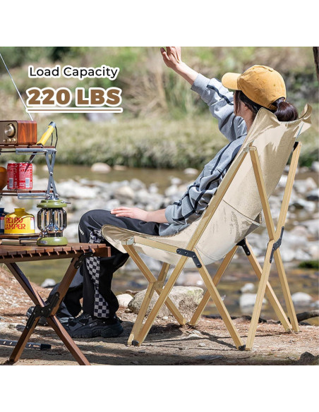 Paquete de 2 Sillas de Camping Plegables Bathonly Beige