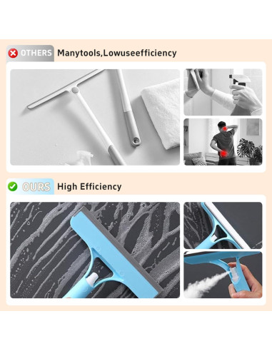 Raspador de limpieza de ventanas 3 en 1 Genérico con rociador