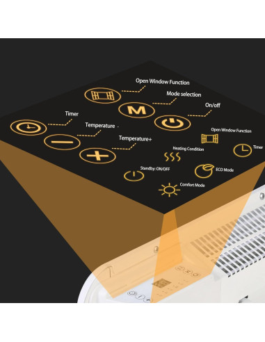 Calentador Eléctrico E-Macht 1000W con Termostato Ajustable