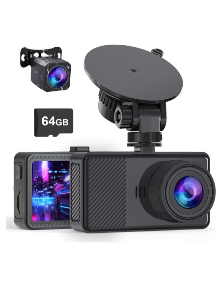 Cámara Dash Delantera y Trasera AIPLUGER 2.5K + 1080P