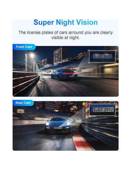 Cámara Dash Delantera y Trasera AIPLUGER 2.5K + 1080P