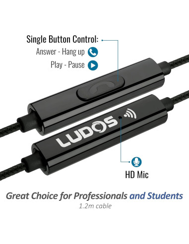 Auriculares Ludos Clamor con Micrófono y Aislamiento de Ruido