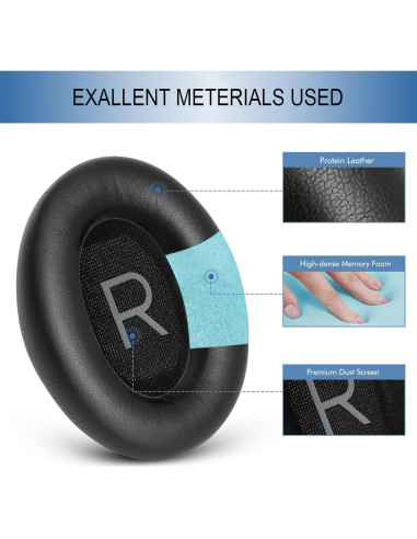 Almohadillas de Repuesto GEVO para Auriculares Bose QC45 SE