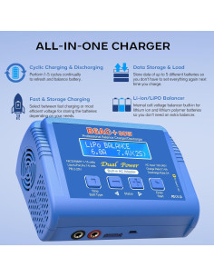 Cargador de Batería Balance Aorika B6AC 80W 6A para RC 2