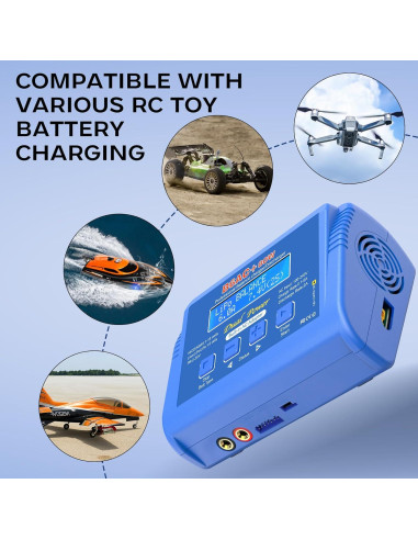 Cargador de Batería Balance Aorika B6AC 80W 6A para RC