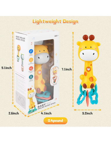 Sonajero Musical Jirafa Geniegoo para Bebés 6-18 Meses