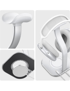 Soporte Premium para Auriculares Spigen Plata - Compatible con AirPods Max, Bose, Sony 2