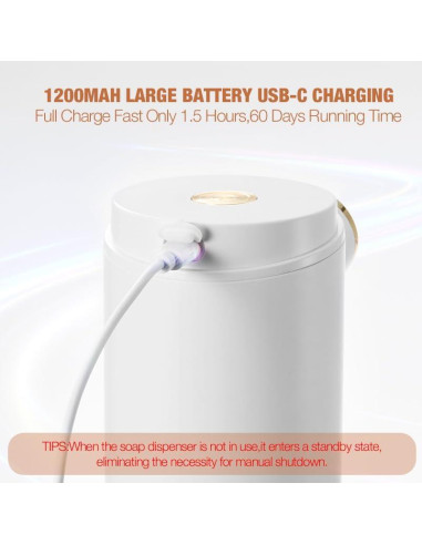 Paquete de 2 Dispensadores Automáticos de Jabón VZZNN Blanco