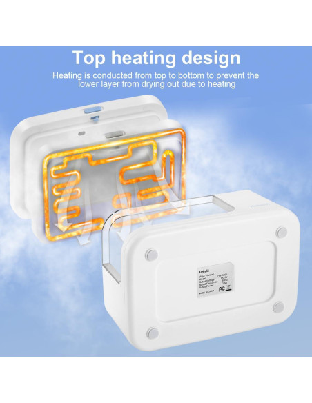 Calentador de Toallitas para Bebés Blanco 10 Niveles Temperatura