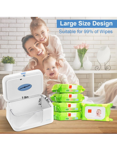 Calentador de Toallitas para Bebés Blanco 10 Niveles Temperatura