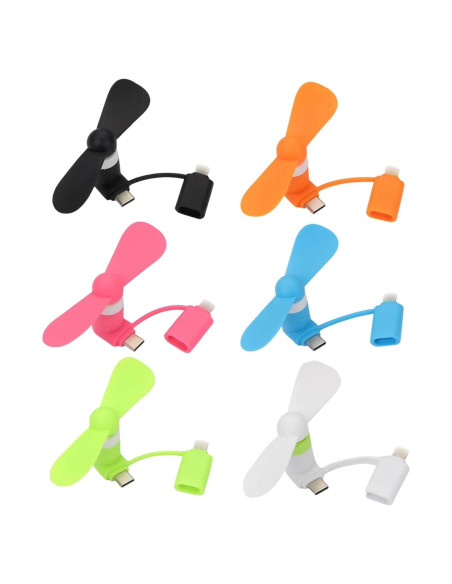 Ventilador Mini USB YUNLOVXEE para iPhone y Android - 6 Paquetes