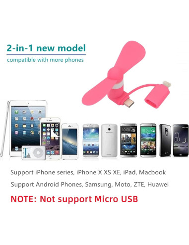 Ventilador Mini USB YUNLOVXEE para iPhone y Android - 6 Paquetes