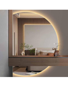 Espejo LED de Baño HLHHDFC Semicircular 100x70cm Anti-vaho 2