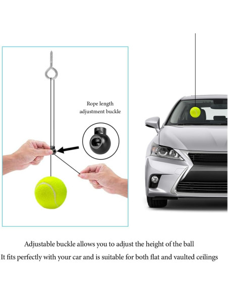 2PC Ayuda de Estacionamiento Rneswi con Pelotas de Tenis