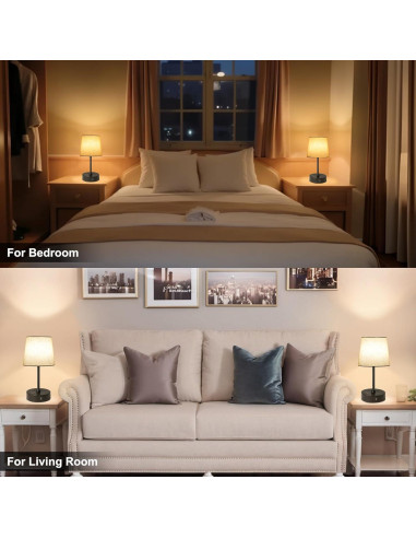 Lámpara de mesa Ascher 29cm LED RGB con puertos USB