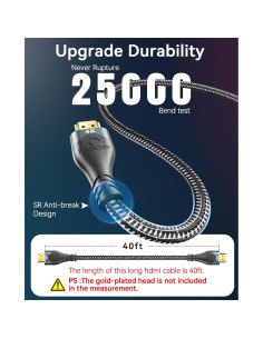 Cable HDMI 4K 12.19m HXRKDEV Ultra Alta Velocidad 2.0 2