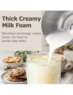 Espumador de Leche Eléctrico LVNASST 12oz Acero Inoxidable 3 en 1 2