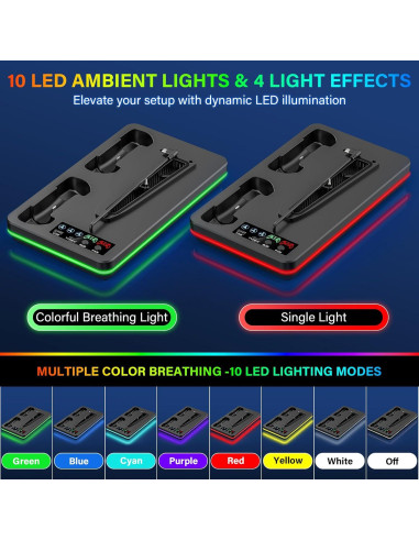 Soporte y Estación de Enfriamiento PS5 Slim DBEPANK con Carga Rápida