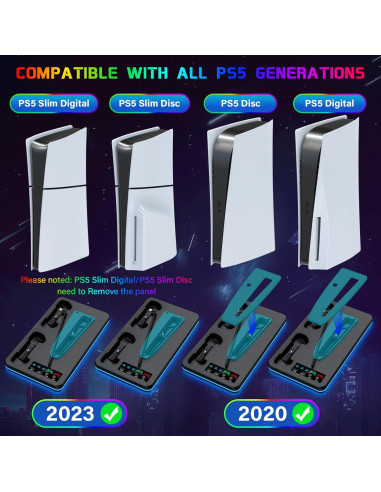 Soporte y Estación de Enfriamiento PS5 Slim DBEPANK con Carga Rápida