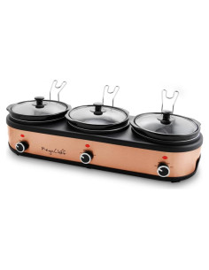 Olla de Cocción Lenta Megachef Triple 2.5L Cobre y Negro