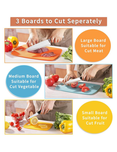 Set de Tablas de Cortar 3 Piezas KL KALOO - Plástico Apto Lavavajillas