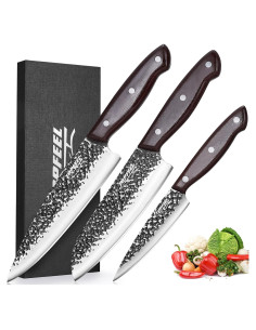 Juego de cuchillos de cocina Topfeel 3 piezas acero inoxidable