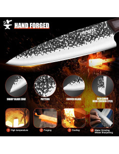 Juego de cuchillos de cocina Topfeel 3 piezas acero inoxidable 2