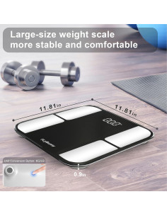 Escala Digital de Peso Corporal FlyBunny con BMI y Grasa 2