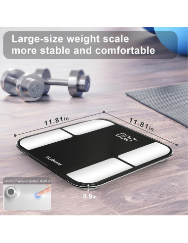Escala Digital de Peso Corporal FlyBunny con BMI y Grasa