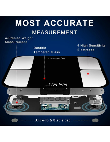 Escala Digital de Peso Corporal FlyBunny con BMI y Grasa