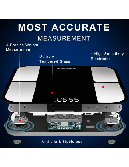 Escala Digital de Peso Corporal FlyBunny con BMI y Grasa