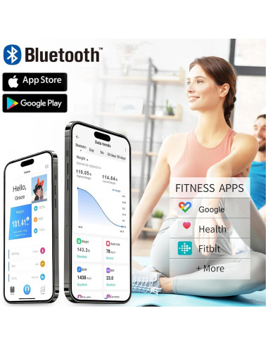 Escala Digital de Peso Corporal FlyBunny con BMI y Grasa