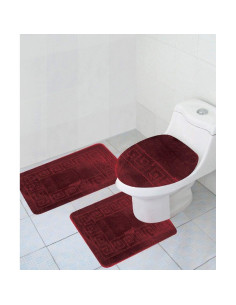 Juego de 3 piezas de alfombra de baño WPM Burdeos 50x80cm 2