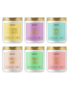 Conjunto de 6 Velas Aromáticas AOOVOO - Cera de Soja 1190g