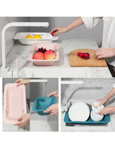 Colador Plegable NIWWIN Ajustable para Fregadero - Gris