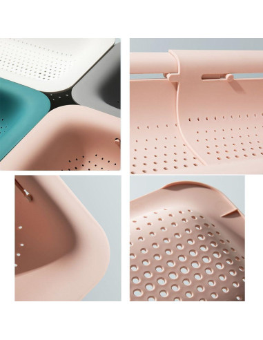 Colador Plegable NIWWIN Ajustable para Fregadero - Gris