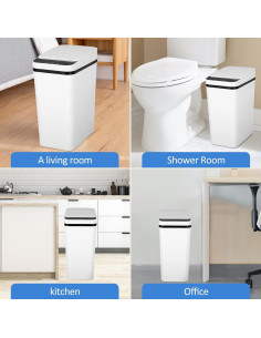 Cubierta de Basura Automática Zhuoquan 23.4x15.7cm Blanca 2