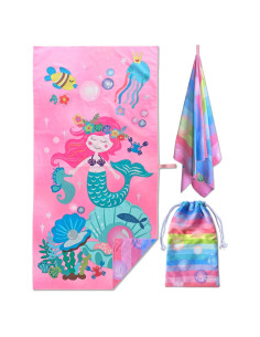 Toalla de Playa Microfibra MintiMango Sirena 152x76cm Secado Rápido