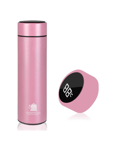 Taza de Viaje Rosa Ushopwedrop 500ml Acero Inoxidable Aislada